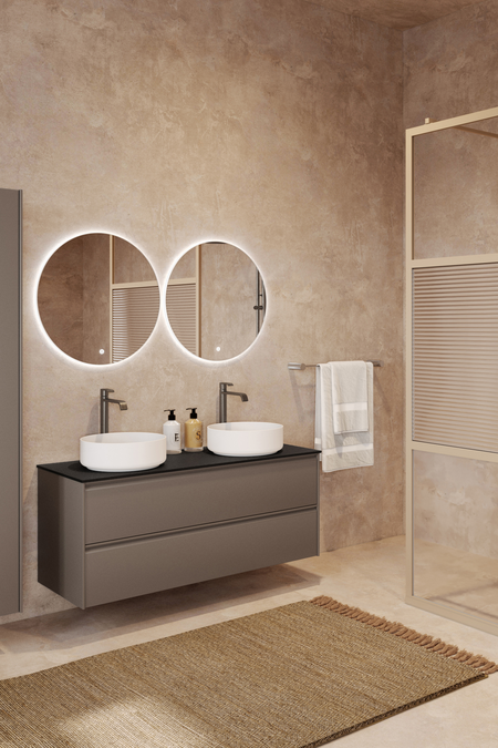 Allaskaluste kahdella pyöreällä malja-altaalla Luna L10