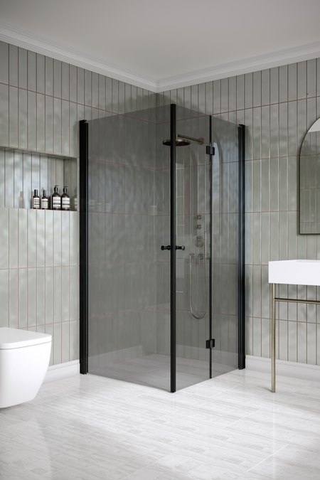 Shower enclosure with a hinged door and a folding door Classic 149 (102x103)