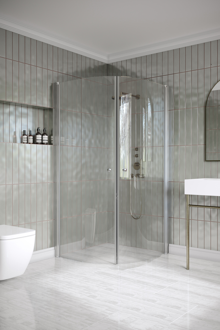 Curved shower enclosure with hinged doors Classic 155 (122x122)