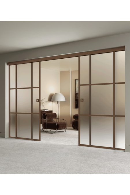 Double sliding doors with soft closing mechanism and 2 fixed walls Inne C4T Tokyo