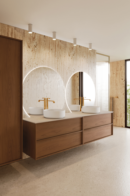 Tupla-allaskaluste kahdella pyöreällä malja-altaalla Casa H11