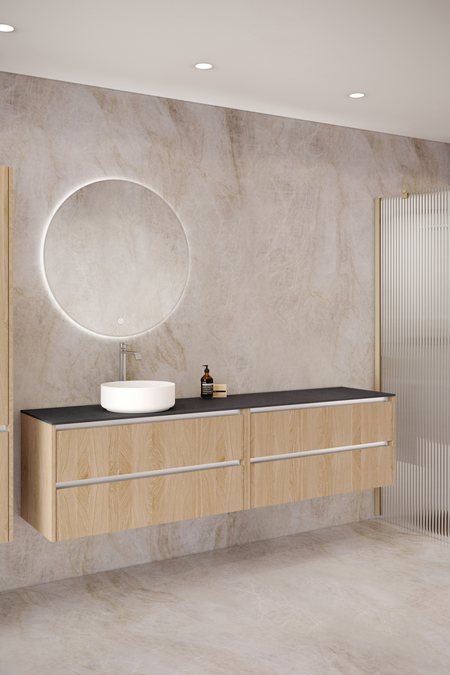 Double cabinet with round countertop basin Classic K04