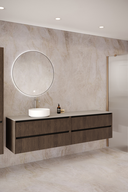 Double cabinet with round countertop basin Classic K04