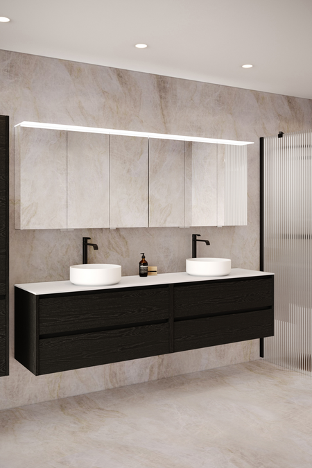 Tupla-allaskaluste kahdella pyöreällä malja-altaalla Classic K06