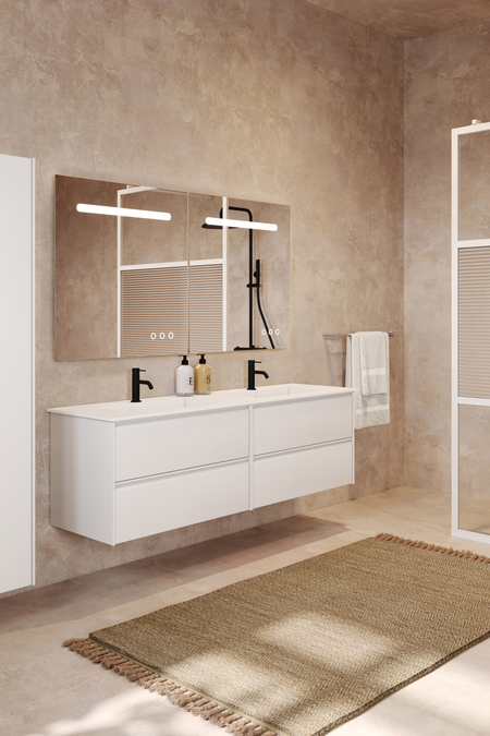 Tupla-allaskaluste Corian kaksoisaltaalla Luna L07