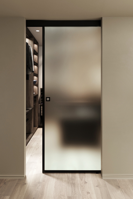 Seinäkiinnitteinen liukuovi soft closing -mekanismilla Inne W1N New York