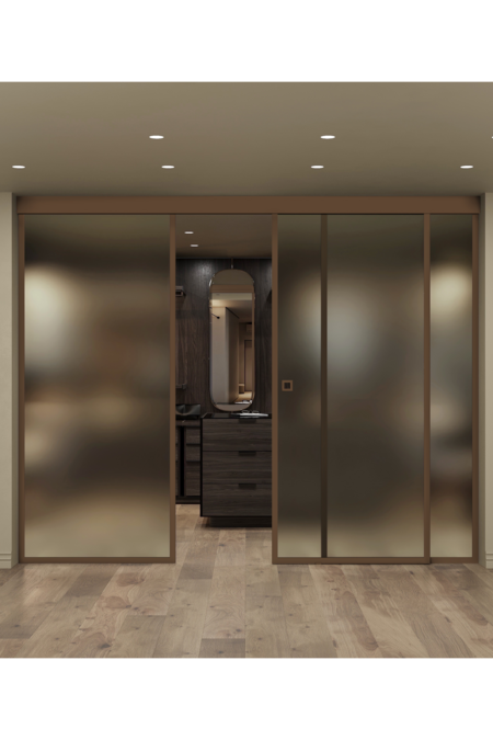 Liukuovi soft closing -mekanismilla ja kahdella kiinteällä seinällä Inne C3N New York