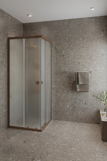 Shower enclosure with fixed walls and sliding doors Forma 431