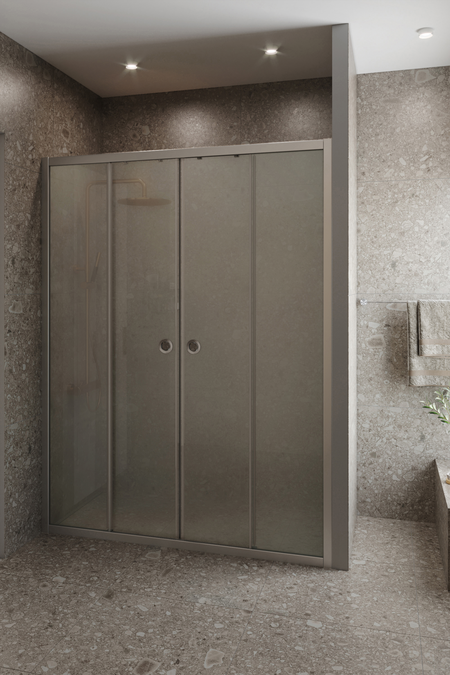 Alcove fixture with fixed walls and sliding double doors Forma 464
