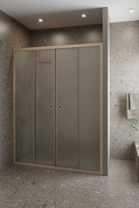 Alcove fixture with fixed walls and sliding double doors Forma 464